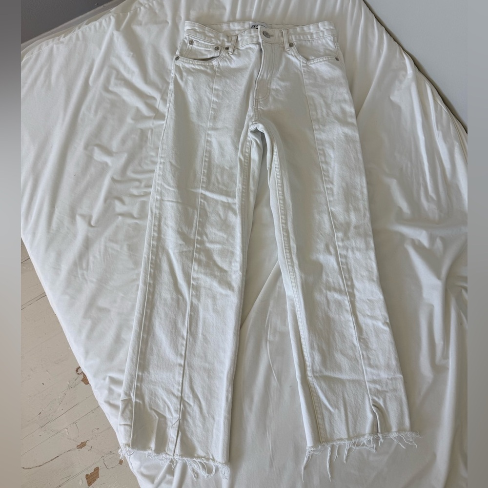 Zara Off-White Denim Pants